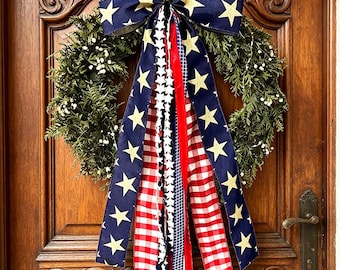 4. Juli Bandpaket mit einer Schleife, 250-jähriges Jubiläumsdekor In den USA, US-Unabhängigkeitsfeierband, Stars & Stripes-Bandpaket