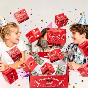 DIY Graduation Pop Up Money Box,Congrats Grad Exploding Gift Box,Surprise Cash Holder For 2026 Graduation Party,Unique Graduation Gift Idea