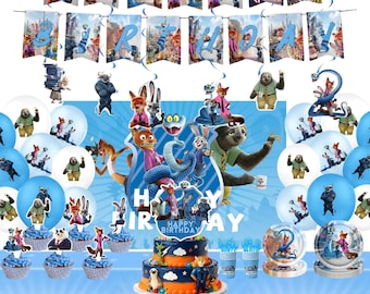 Decorazioni per feste di compleanno per bambini a forma di animali carini, festa cosplay di animali a forma di volpe/coniglio/pecora, regalo per figlio/figlia, decorazione per torta/striscione/tovaglia