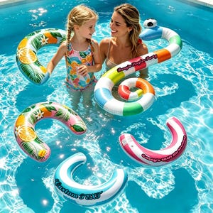 Flotador inflable personalizado para piscina, flotador de espuma para nadar con nombre personalizado, flotador para fiestas de cumpleaños, despedidas de soltera y decoración de piscina de verano.