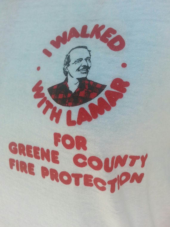 Vintage 1980s Ringer Tee T Shirt I Walked With La… - image 5