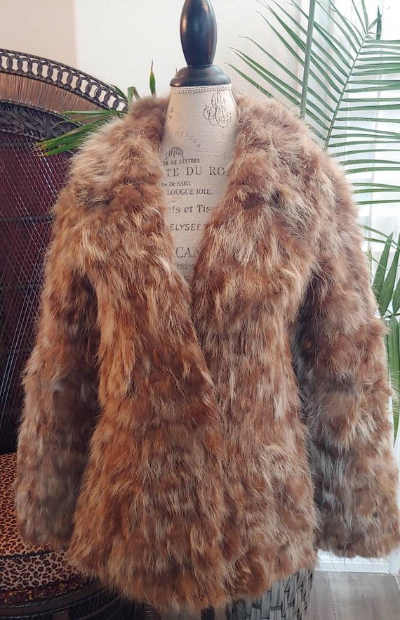 Vintage 1970s Raccoon Fur Dollybird Coat In Tan a… - image 2