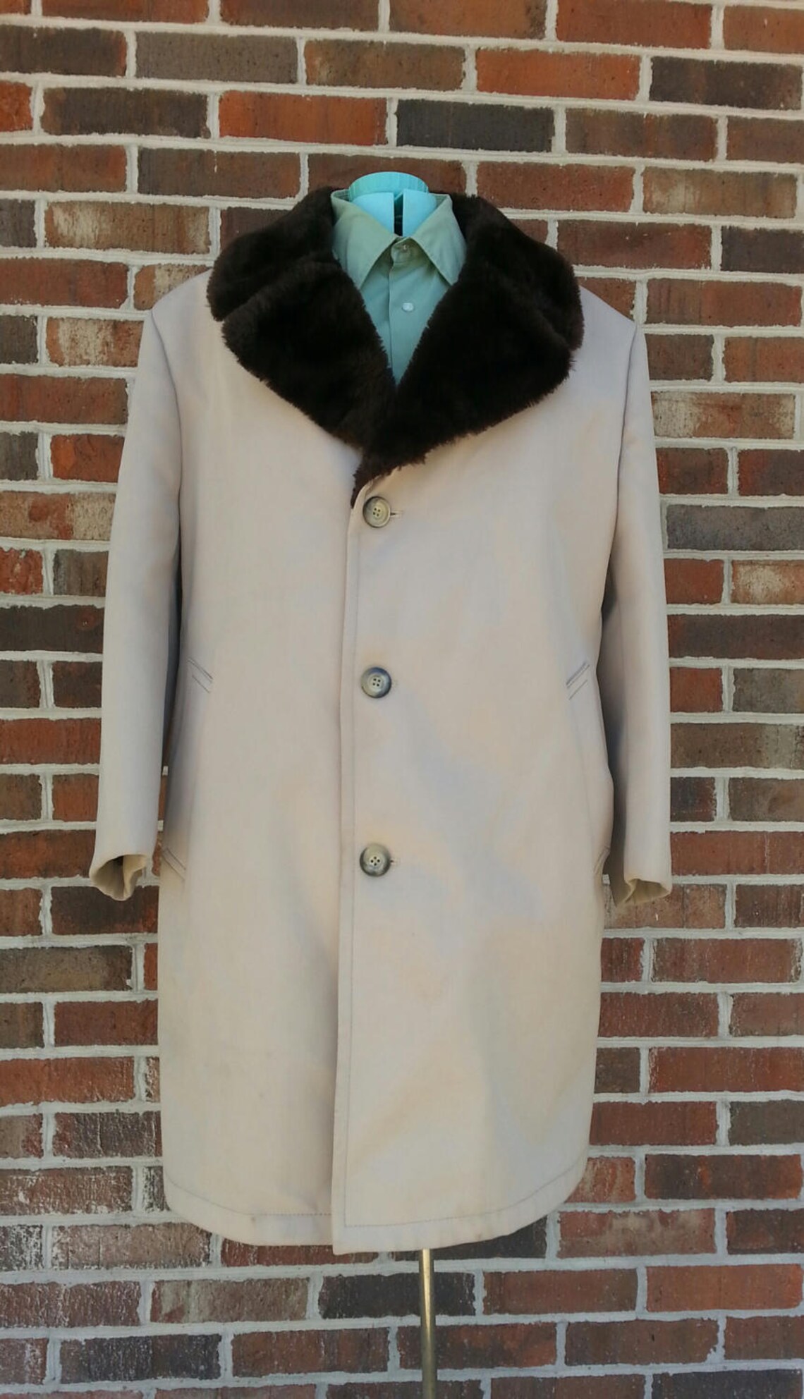 Late 1960s Early 1970s Men's Faux Fur Collar Coat by Sears - Etsy