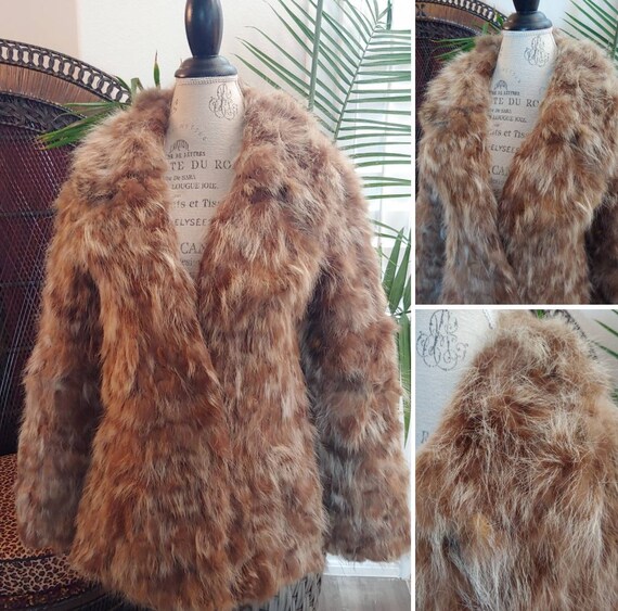 XS 1970s Raccoon Fur Coat