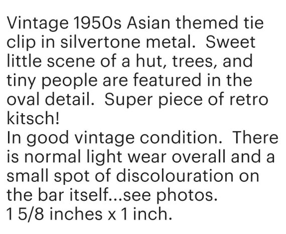 Vintage 1950s Asian Tiki Skinny Tie Clip In Silve… - image 6