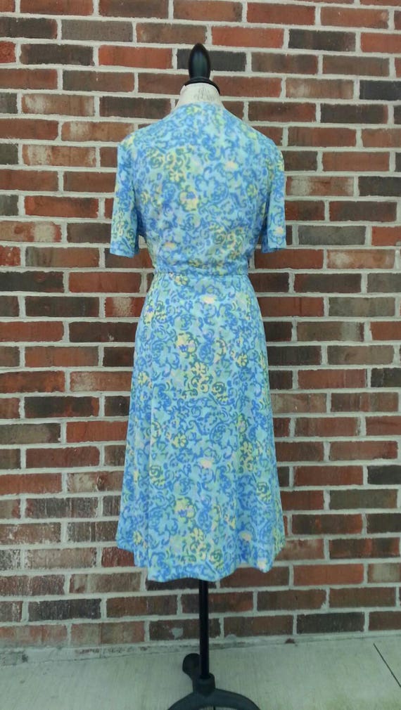 Vintage 1960s Asymmetric Bodice Dress With Pastel… - image 6