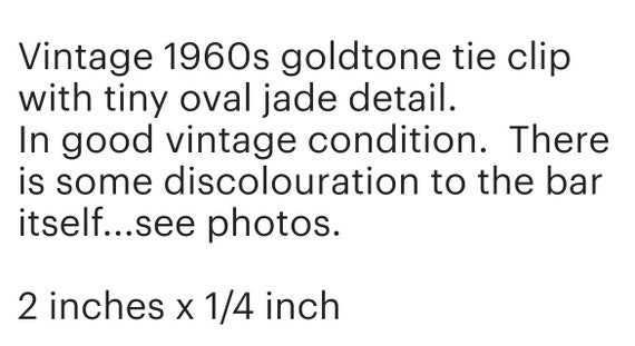 Vintage 1960s Gold Tone Jade Tie Clip By Dante Mi… - image 5