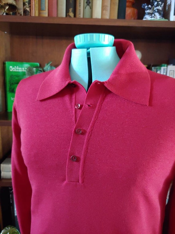 Vintage 1970s Andhurst Men's Long Sleeve Polo Lig… - image 4