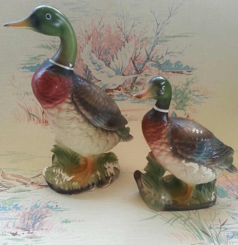 Vintage 1940s 1950s Wales Mallard Duck Figurines Pair Made In Etsy