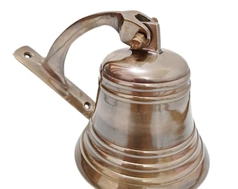 Antique Brass Ship Bell, Nautical Door Bell, Maritime Wall Decor (4 Inch)