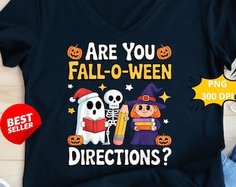 „Fall-o-ween Directions Funny Teacher Halloween PNG Digital Download“