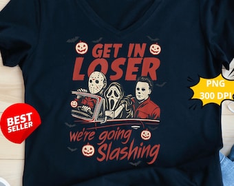 Steig ein, Verlierer! Wir gehen zuschlagen! (PNG), Horror-Halloween-Schnittdatei, The Slayers Clipart, Retro-Halloween (PNG), Horrorfilmfiguren (PNG)