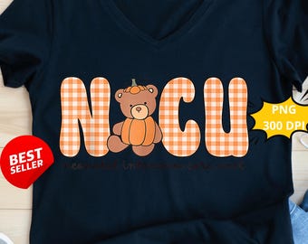 NICU Neonatal Intensive Care Unit PNG: Süßes Kürbisbär Herbst Krankenschwester Design (Digitaler Download)