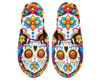 Día De Muertos Slippers Women