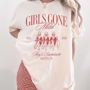 Camiseta personalizada "Girls Gone Mild" para despedida de soltera, camiseta "Spa Bachelorette Comfort Colors®", camiseta "PJ Party Bach Weekend", conjunto acogedor para noche de chicas