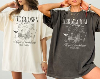 Wizard Bachelorette Party Shirt, The Chosen One Bride Tee, Her Magical Army Bridesmaid Shirts, Witchy Bridal Party Gift, Comfort Colors Tee