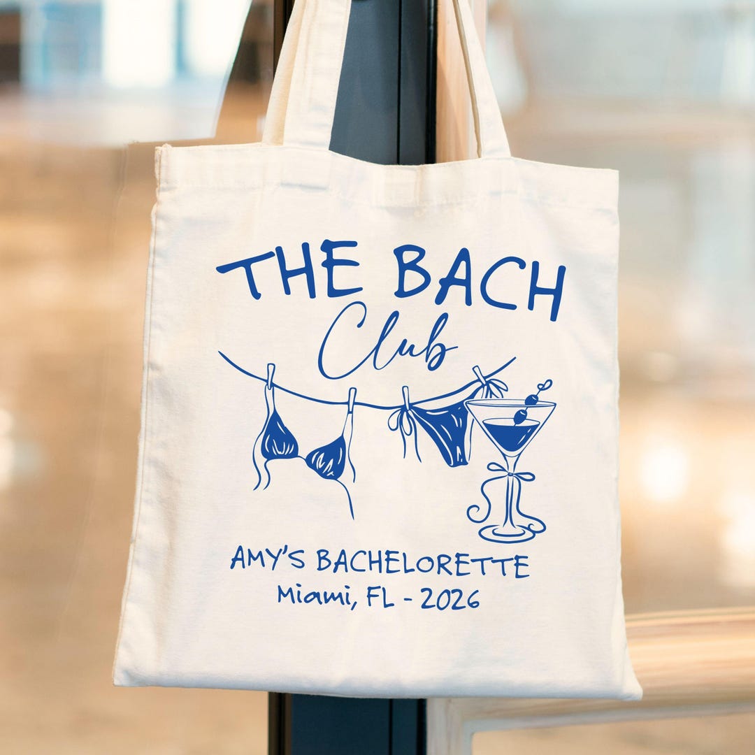 Custom Bachelorette Tote Bag the Bach Club Beach Bag Personalized ...
