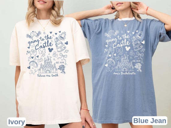 Comfort Colors Disney Bachelorette Shirts, Going to the Castle Tee, Matching Disney Trip, Custom Bridal Party Top