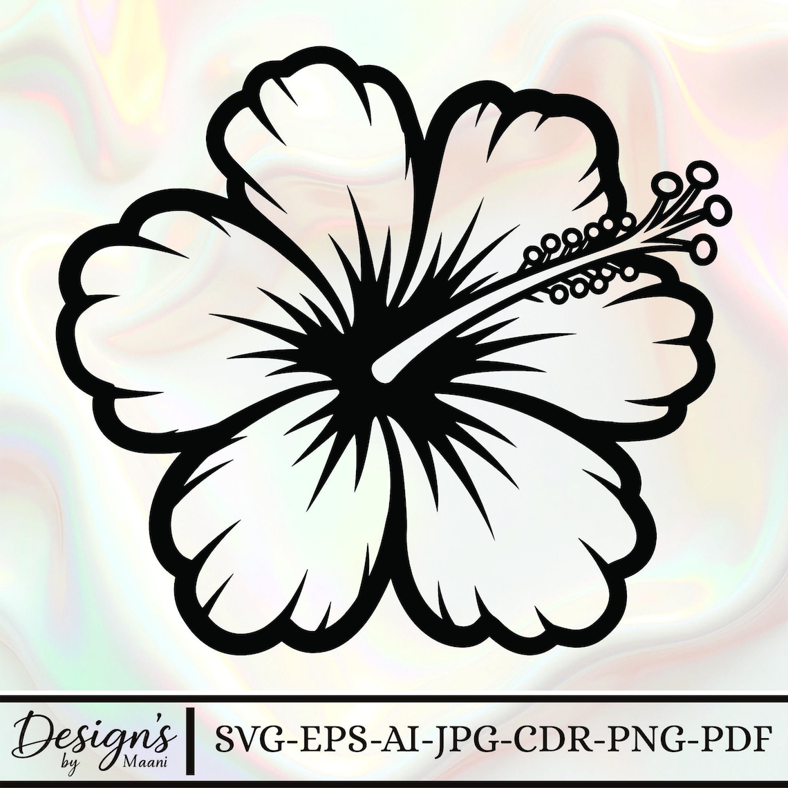 Hibiscus Flower Svg Png: Clean Outline Cut File for Cricut - Etsy