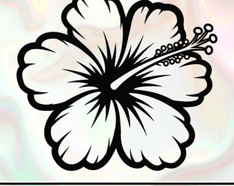 Hibiscus Flower Svg Png: Clean Outline Cut File for Cricut - Etsy
