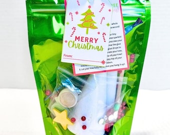 Christmas Favors, Craft Kits for Kids, Tree Painting Personalized Ornament Kit, Crafting Gift