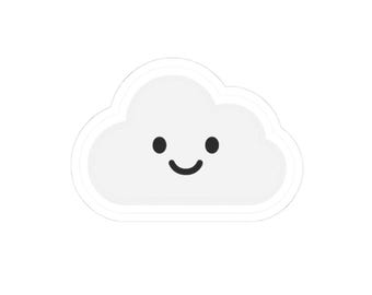 Cute Cloud Vinyl Sticker | Kawaii Weather Aesthetic Decal for Laptops & Journals