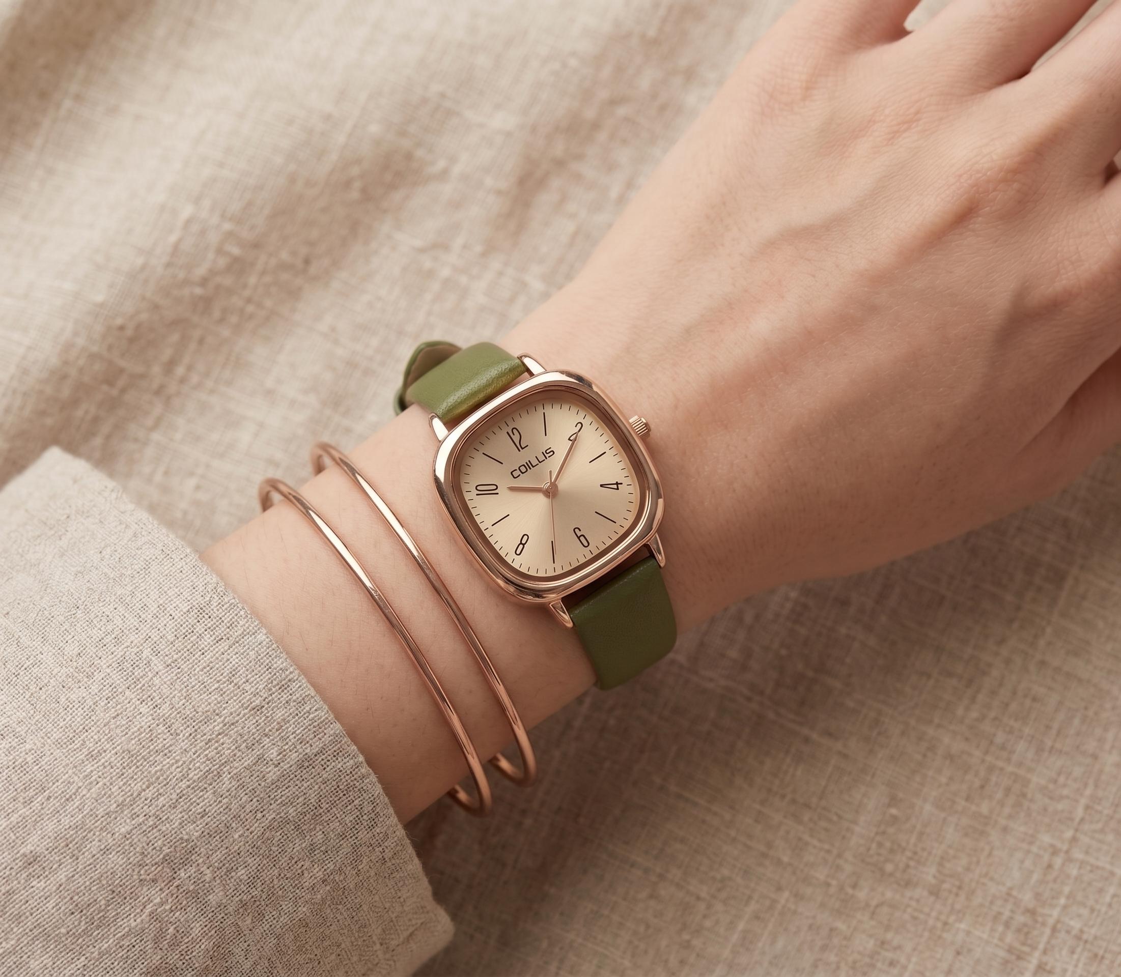 Elle Women\'s Brown and Gold Bracelet Watch Elle Paris Vintage Watch - Etsy main image 2