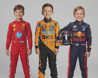 New 2026 Top trend Kids Formula 1 Racing Suit: Cordura Fabric Go Karting Outfit/ Balaclava Free Gift