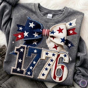 1776 Patriotic Bow PNG, 4th Of July Png Sublimation Design, Patchwork Independence Day Png, 1776 Png, Vintage USA Flag Stars Png