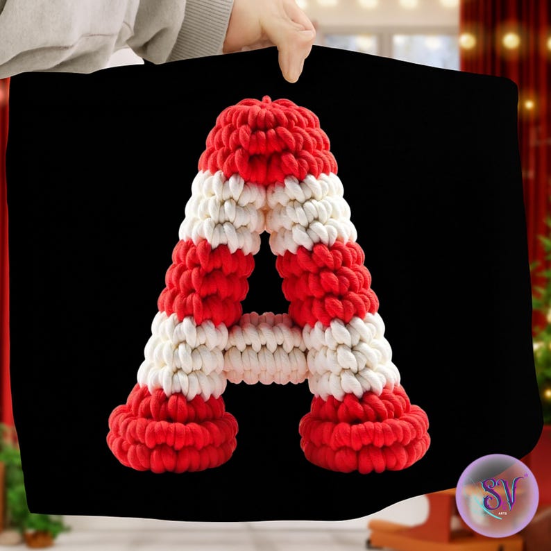 Crochet Alphabet Letter A_Z PNG: Uppercase Crochet Font Digital ...