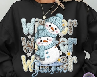 Faux Yarn Winter Season Png, Leopard Christmas Png, Chunky Knit Cute Snowman Png, Preppy Christmas Cozy Season Png,Winter Christmas Png
