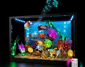 Dimmable LED Light Kit Compatible with LEGO 10366 Tropical Aquarium| Remote Control Lights | Optional Sound Effects | Display Upgrade