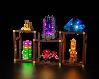 Dimmable LED Light Kit for LEGO® Ideas 21362 Minerals Collection,Custom Illuminated Display,Gift for LEGO Lovers,Collector Display