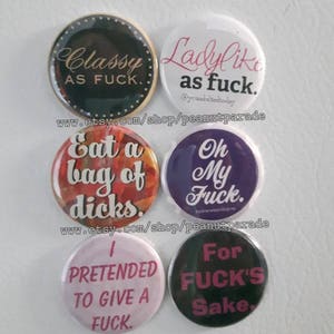 MATURE Peanut Parade Sweary Magnets (6 opcji do wyboru) 1,5-calowy mocny uchwyt zaspokajający wszystkie Twoje potrzeby związane z magnesami