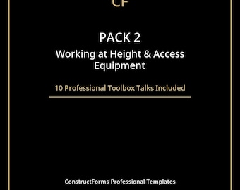 Working at Height Toolbox Talks Pack | 10 Editable Templates | Access Equipment Safety | Ladder and Scaffold Forms | Instant Download