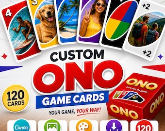 Custom ONO Game Cards Template | Editable UNO Style Deck (Digital Download)