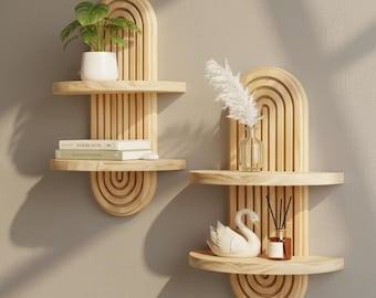 Handcrafted Wild Oak Wall Shelf – Minimalist Boho Design