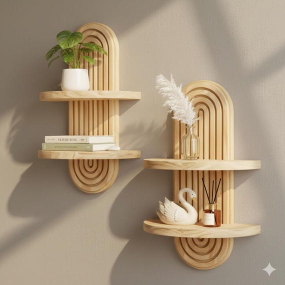 Handcrafted Wild Oak Wall Shelf – Minimalist Boho Design