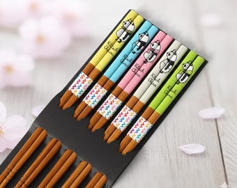 Kawaii Wooden 5 Chopsticks Set – Japanese Korean Style, Animal Design