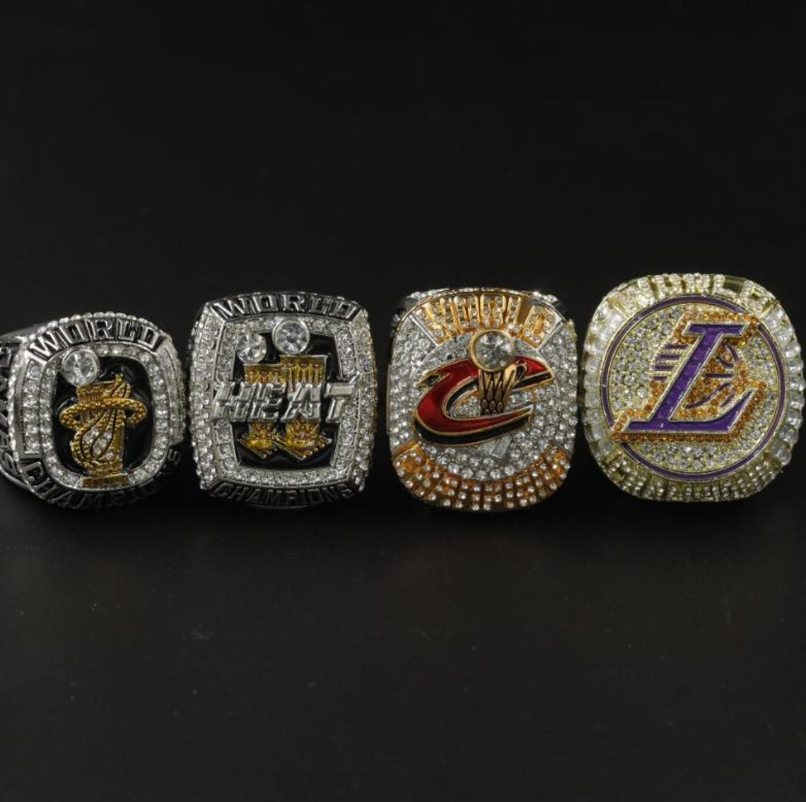 4 Pcs Set Lebron James Championship Ring With Wooden Display Box Size ...