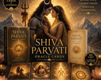 Shiva Parvati Oracle Cards Deck | Divine Love, Twin Flame, Spiritual Awakening (Digital Download)