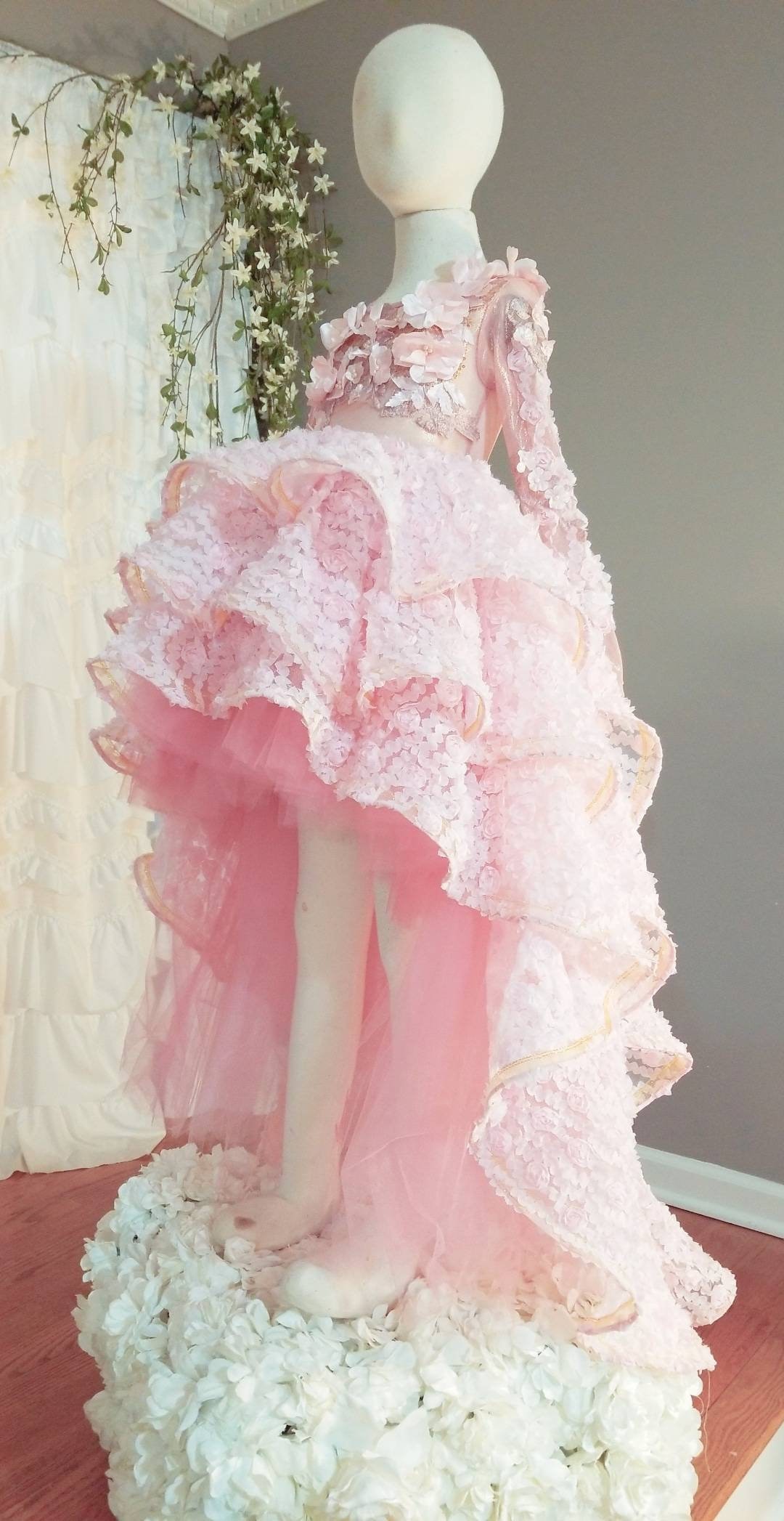 pink frilly dress