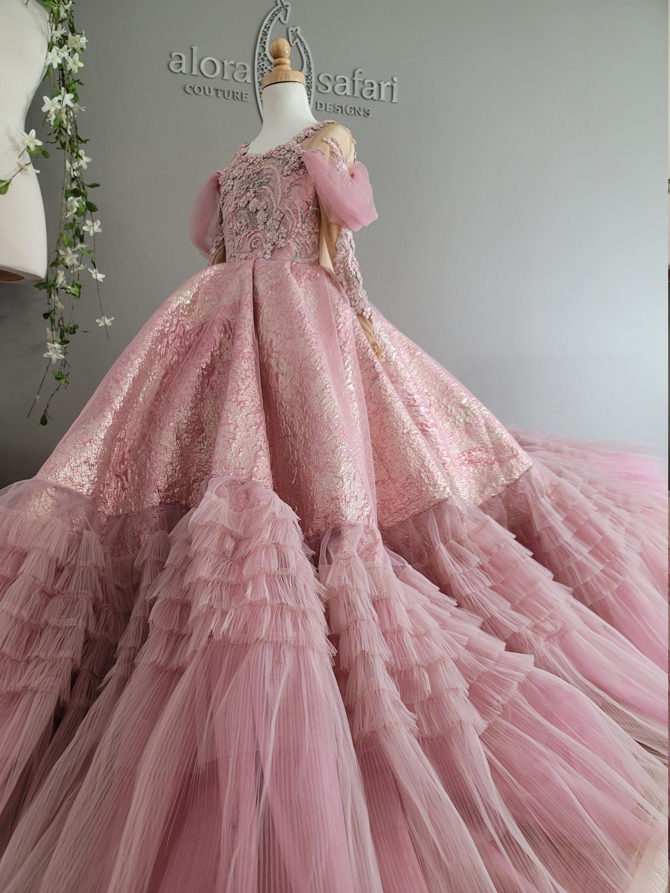 KBKYBUYZ Princess Dress Toddler Girls Net Yarn Embroidery Flowers Mesh  Bowknot Birthday Party Gown Long Dresses Baby Girl Dresses For Photoshoot  On Sale - Walmart.com