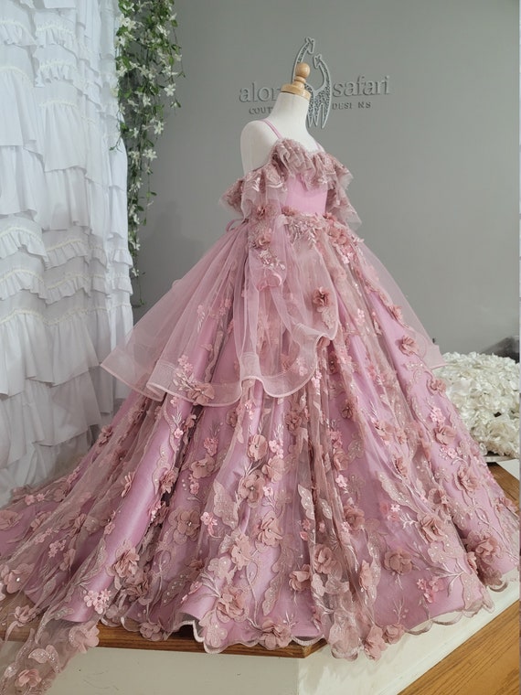 A Line Rose Pink Satin Bridesmaid Dresses Split Wedding Guest Dresses –  MyChicDress