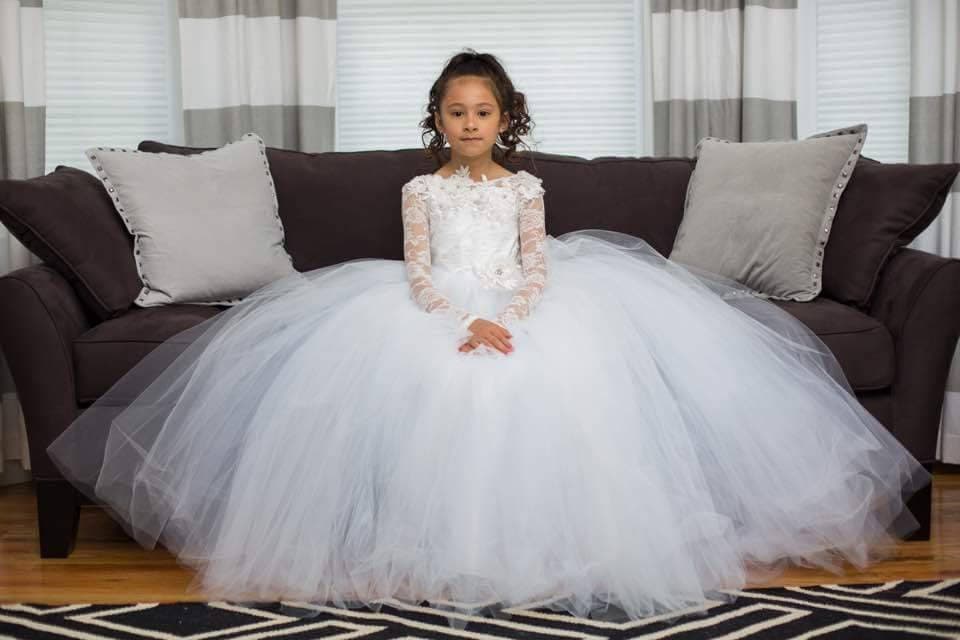 Net,Satin Party Wear White First Communion Kids Dress at Rs 5000 in  Faridabad