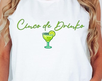 Top corto Lime Salt Margarita, canotta Cinco de Drinko, regali per barman