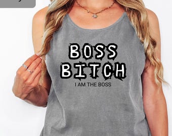 Boss Bitch – Luźny top bez rękawów, Silny damski krótki top, Kobieca, Mocna koszulka dla niemowląt