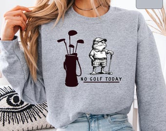 Bluza z żabą „No Golf Today”, zabawne bluzy golfowe dla taty, najlepszy tata według pary