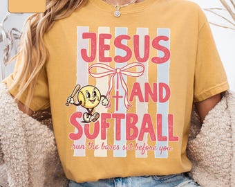Koszulka Christian Softball Mama, koszulka z napisem Jezus i dzień gry w softball