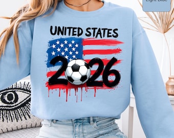 Felpa da tifoso di calcio degli Stati Uniti 2026, stile maglia dei Mondiali, regalo per un viaggio calcistico negli Stati Uniti